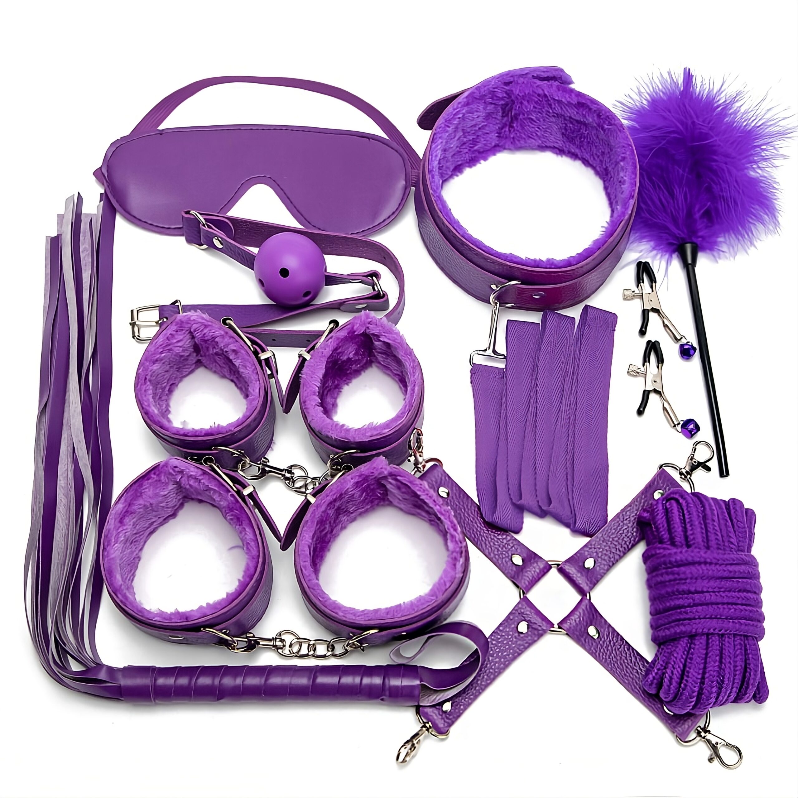 BDSM Set (11pcs) #Purple Hair