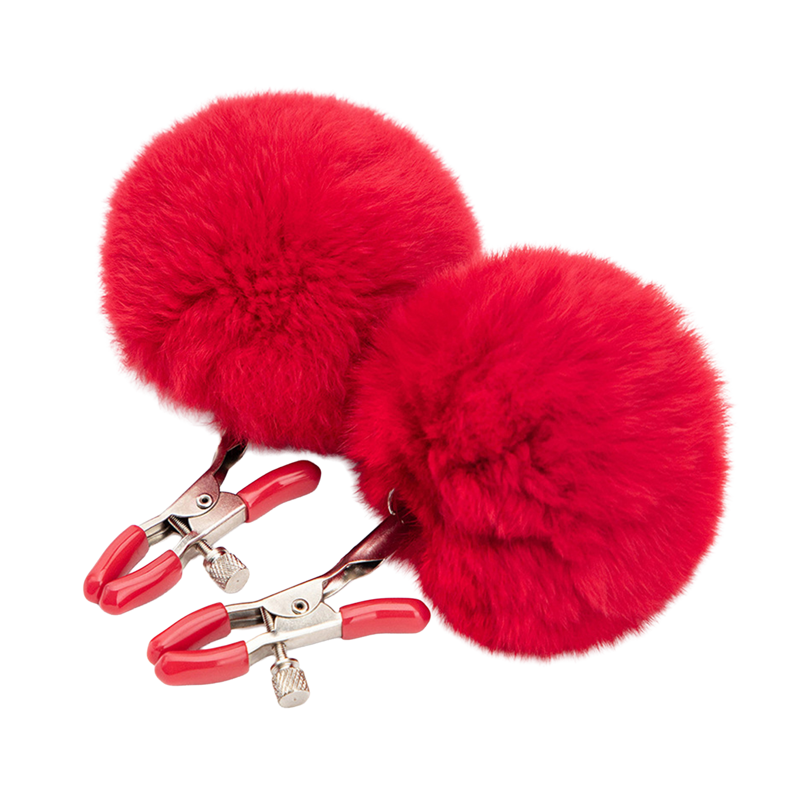 Super Fluffy Breast Clamps Red