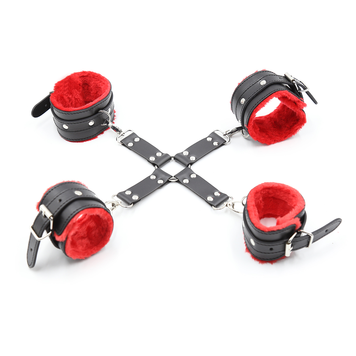 Hogtie Cross with Plush Black / Red